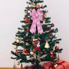 Large Pink Snowflake Christmas Wreath Bow for Front Door Wall Fence Decor Tree Topper Bow for Christmas Party Decoration Supplie