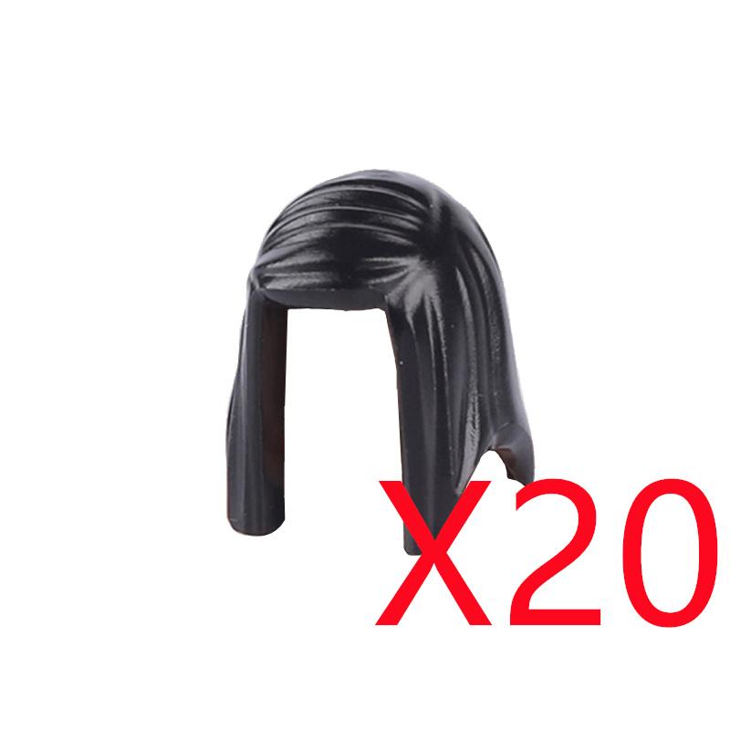 MOC Городские строительные блоки Части тела фигурок Креативные аксессуары Длинные волосы Коричневые Черные Золотые Мини-кирпичики Совместимая игрушка Подарок k030