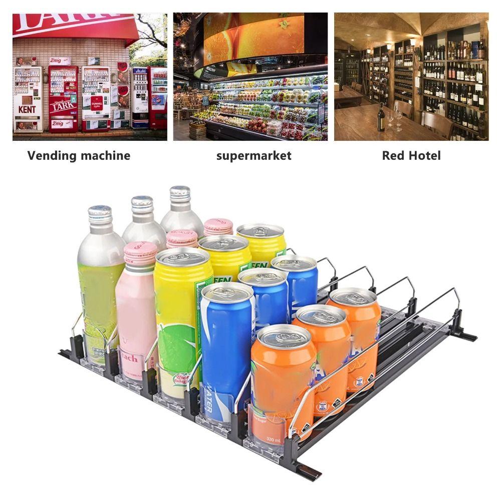 Self-Pushing Can Organizer Spring Push Can Shelf Pusher Drink Organizer Dispenser Refrigerator