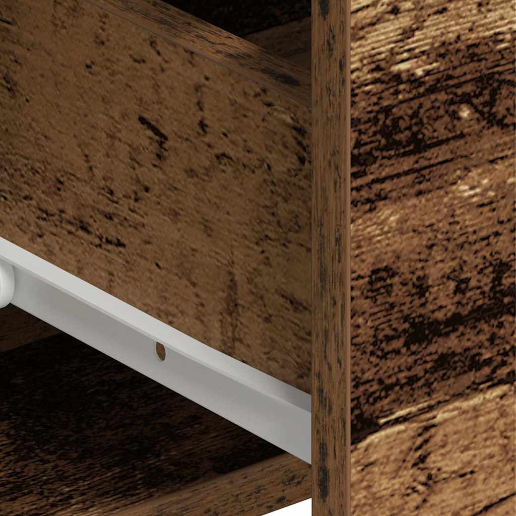 Highboard with Drawers Rustic Wood Look 80 x 33 x 150 cm Particleboard