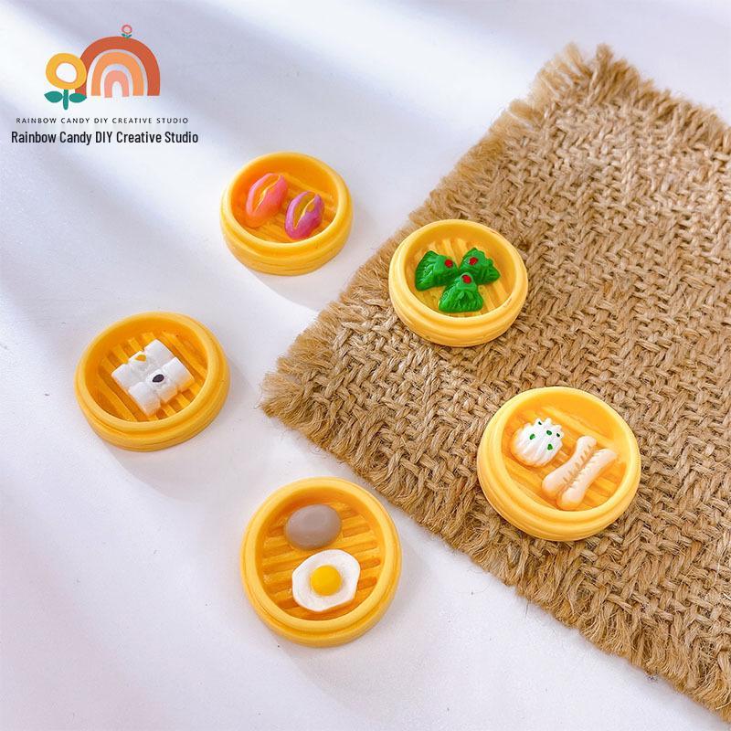 Miniature Food Playhouse DIY Steamer & Resin Jewelry Accessories