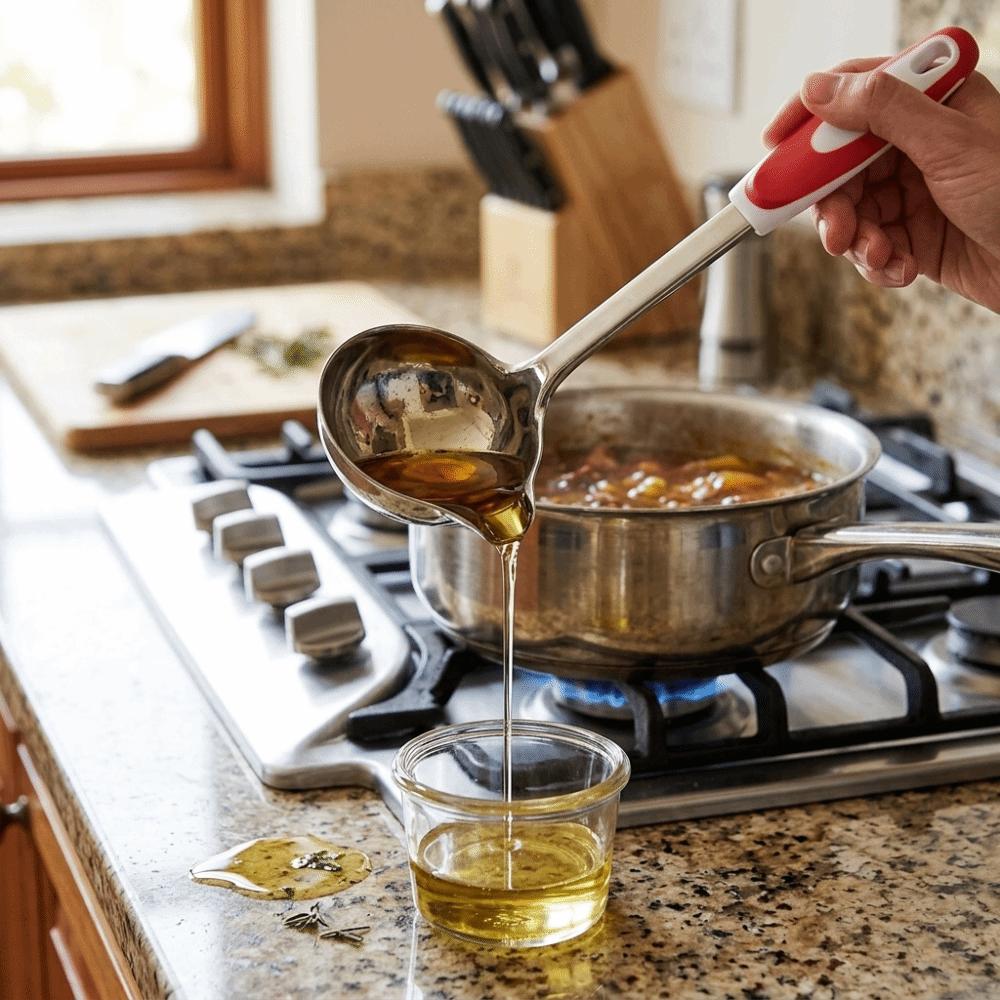 Smooth Side Spout  Ladle Rustless Steel Dripping Spoon Integrated Molding Soup Spoon  Soup Serving