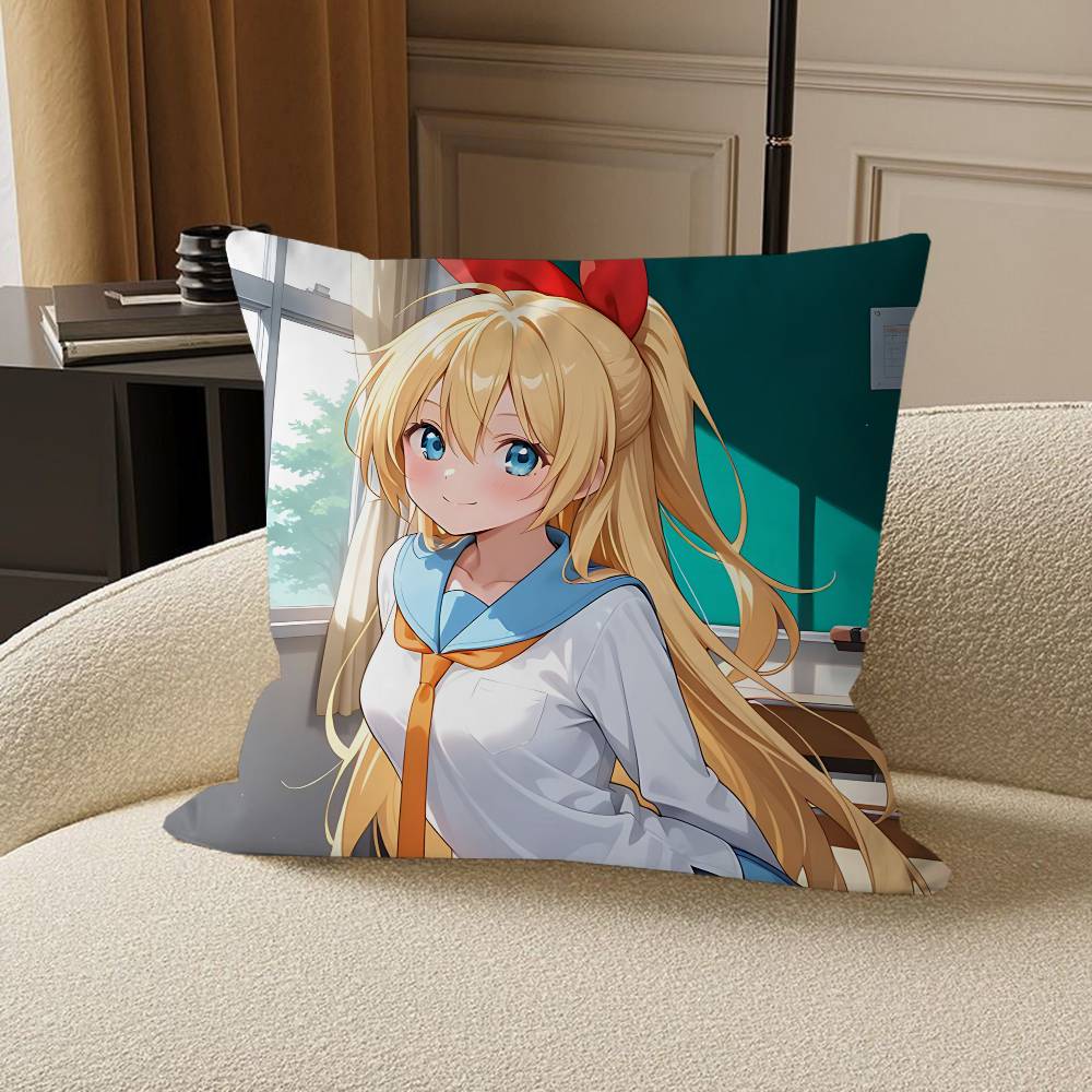 Anime K-Kirisaki-Chitoge Pillow Gift Home Office Decoration Bedroom Sofa Car Cushion Cover Case 45x45
