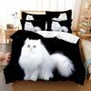 Lovely Cute Cat 3D Print Bedding Set Cozy Duvet Cover King Queen Twin Single Size Birthday Gift Girl Boy Kid Bedroom Decoration