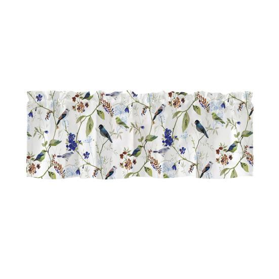 Весенняя Цветочная Занавеска-Ламбрекен Листья Цветы Оконный Ламбрекен Короткая Кухонная Занавеска-Ламбрекен с Карманчиком для Штанги для Ванной Комнаты Столовой