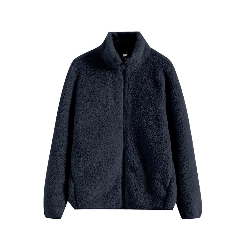 Women's Fleece Long Sleeved Plush Coral Fleece Zipper Warm Jacket