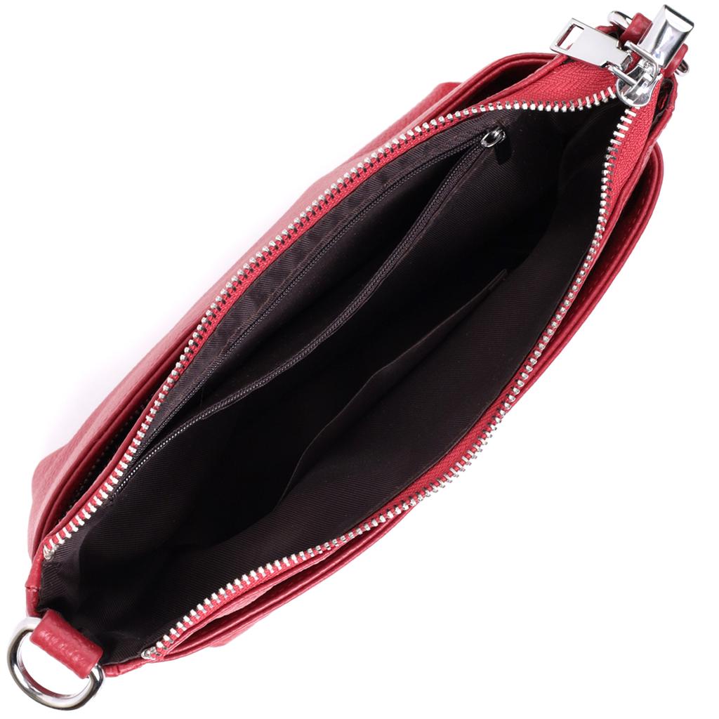 Женская сумка среднего размера на три отделения из натуральной кожи VINTAGE Bag 22803 Красный