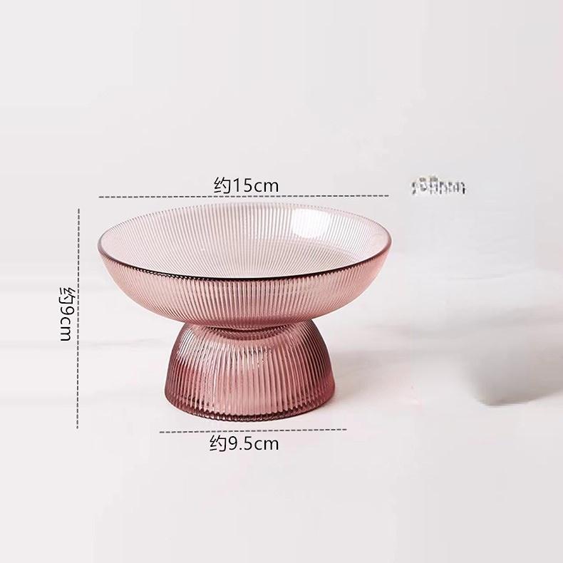 Креативная полосатая стеклянная фруктовая тарелка десертная овсяная салатница украшение для гостиной прозрачная тарелка для хранения конфет и орехов декор