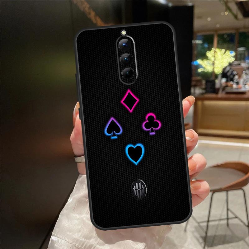 Poker Playing Card Phone Case For ZTE Nubia Red Magic 9 Pro Plus 6 7 8 Pro 6S 7S 8S Pro Plus 5G 5S 6R Cover