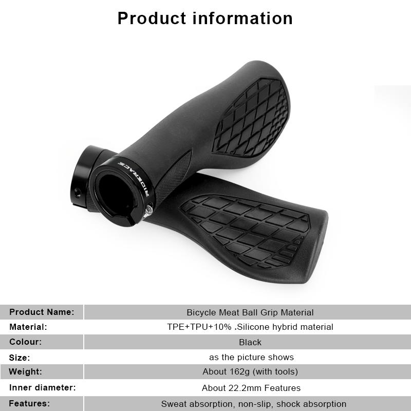 Bicycle Handlebar Grips TPR Rubber Comfy City Mountain Bike Scooter MTB Soft Cycling Handle Bar Cover End Non-slip Aluminum Lock