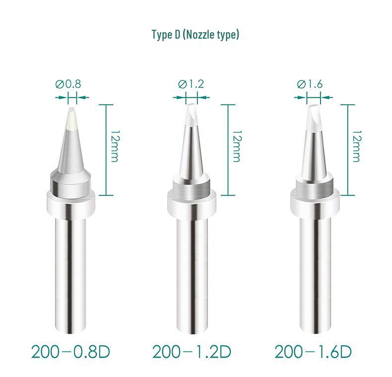 Паяльные жала QUICK Kuai Ke TS2200/203H/503 - Совместимые модели 203D/376D в стилях 200-C/D/B/I/J/LB.