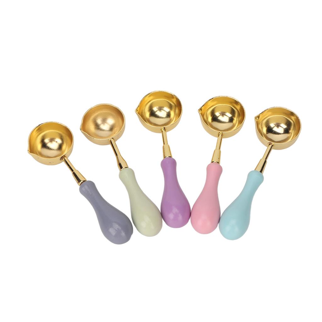 5 шт. ложка для воска деревянная медная современная элегантная носимая плавильная ремесленная ложка для воска для упаковки