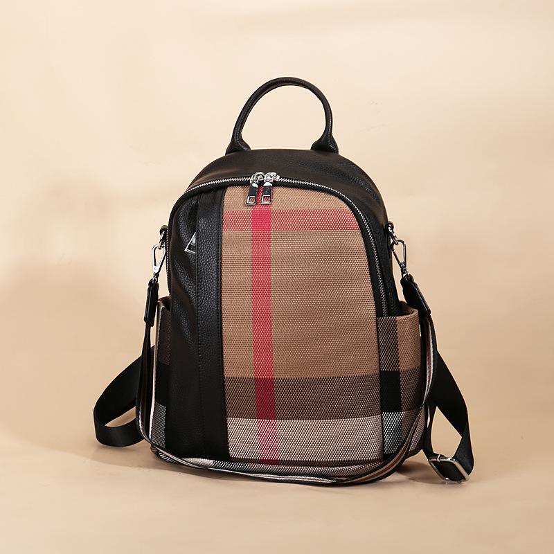 Легкий роскошный школьный рюкзак для мужчин и женщин, большая вместимость, цветной рюкзак из натуральной кожи, модная походная сумка, дорожный рюкзак