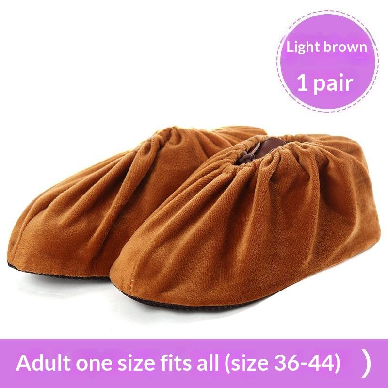Плотные фланелевые чехлы на обувь, 1 пара, портативные, многоразовые, нескользящие бахилы для путешествий, отеля, защиты ног в помещении
