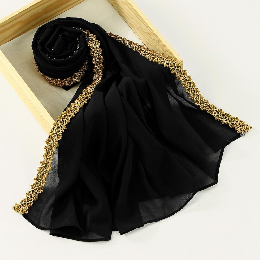 Soft Breathable Modest Covering Scarf Chiffon Material Shawl Wrap Multi-Functional Use