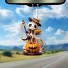 Creative Acrylic Halloween Car Mirror Decoration Cute Cartoon Style Pendant Accessory