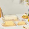 Countertop Bamboo Butter Dish Plate With Transparent Acrylic Lid Kitchen Storage Butter Container Box Butter Tableware