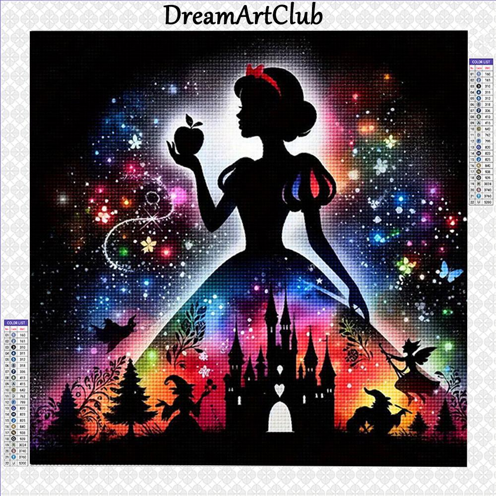 Disney Алмазная живопись Силуэт принцессы Алмазная вышивка Мультяшная мозаичная картина Наборы для вышивки крестом Декор для дома