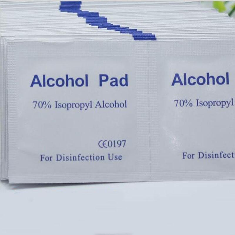 100Pcs Portable Alcohol Prep Pads Antiseptic Sterilization Swabs Wipes Cleanser 70% Alcohol Content
