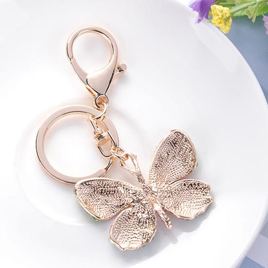 Женский стильный многоцветный брелок со стразами в форме бабочки, брелок для ключей, украшение для сумки