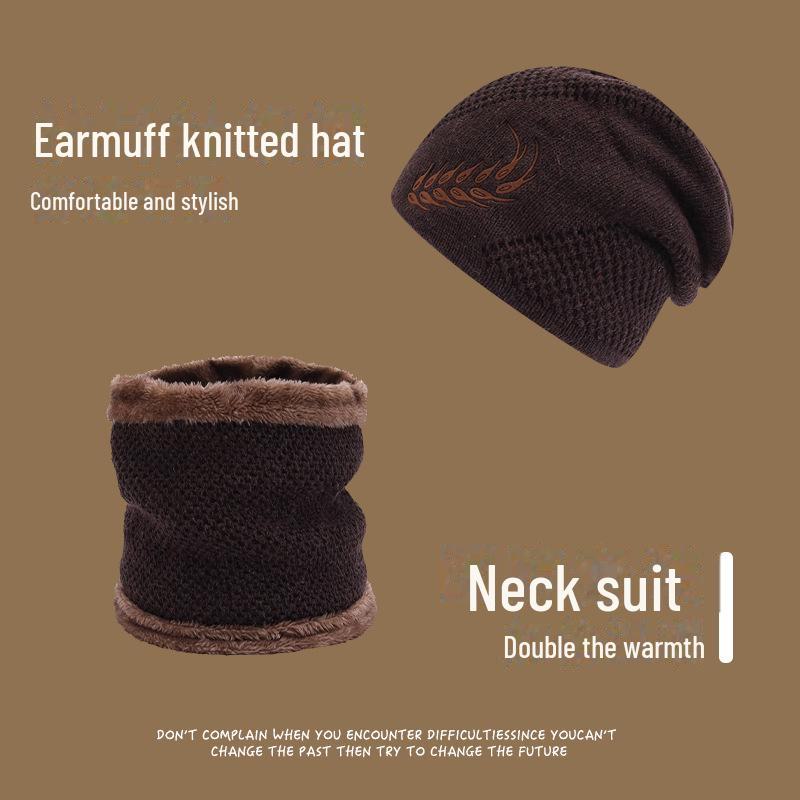 Мужские толстые шерстяные вязаные зимние велосипедные шапки с защитой ушей