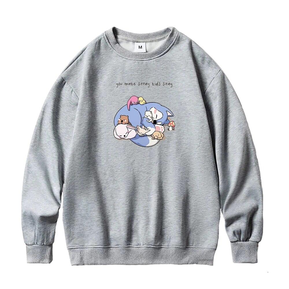 Kpop Skzoo Stray толстовки милые K-pop женские Kawaii уличная одежда Harajuku осень-зима теплые толстовки пуловеры в подарок подруге