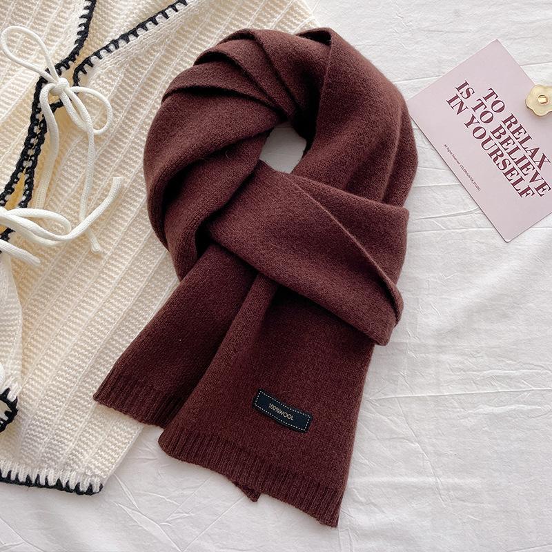 Winter High-end Pure Wool Knitted Scarf, Red Scarf, Gifts for Men and Women Couples, New Models