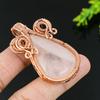 Rose Quartz Handmade Copper Wire Wrap Jewelry Pendant 2.17 r9I04
