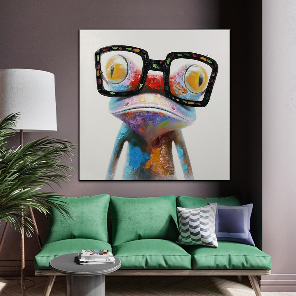 Милые лягушки, граффити, художественные картины на холсте, абстрактные постеры с животными и принты на холсте, настенная художественная картина для декора гостиной