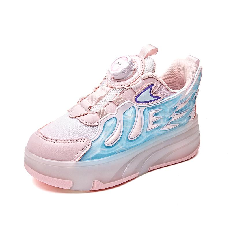 ДЕТСКАЯ четырехколесная зарядная обувь на плоской подошве, обувь со светодиодной лампой, обувь для бегунов, спортивная обувь для катания на роликовых коньках, коньки для девочек