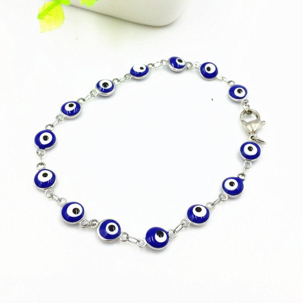 Friendship Turkish Unisex Demon Eye Bracelet Metal Lucky Women Bracelet Korean Style Hand Chain