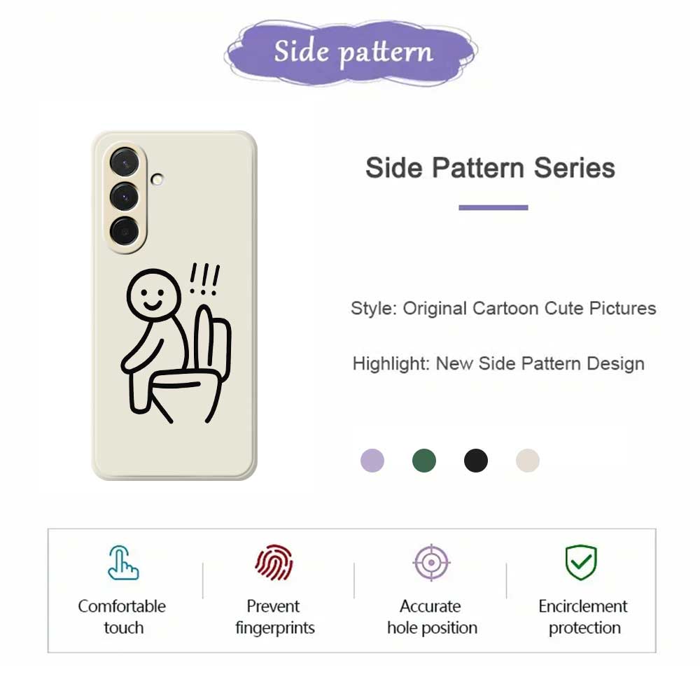 For Samsung Galaxy A36 5G Case Stickman Toilet Pattern Printing Straight Edge TPU Phone Back Cover