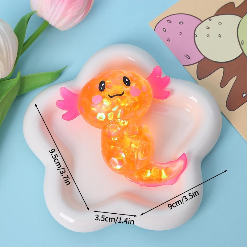 Cute Squishy Salamander Glitter Stress Relieving Squishy Soft Relief Ball Decompression Squeeze Birthday Party Fidget Gifts