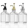 Press Type Glass Soap Pump Dispenser Square Clear Coffee Syrup Container Shampoo Lotion