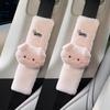 Cute Cartoon Pig Rabbit Car Seat Belt Cover Imitation Rabbit Fur Auto Seatbelt Safety Shoulder Pad Soft Plush Protector Case