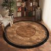 Modern Black Brown Checkerboard Round Rug Soft Non Slip Carpet for Living Room Bedroom Home Decor Floor Mat