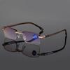 Frameless Square Reading Glasses for Women's Anti Blue Light Computer Eyeglasses Far Sight Presbyopia Reader Glasses Women