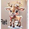 Cute Elk Baby with Christmas Lights Acrylic 2D Flat Pendant Christmas Tree Decoration  Pendant Car Rearview Mirror Pendant Holiday Decoration Pendant