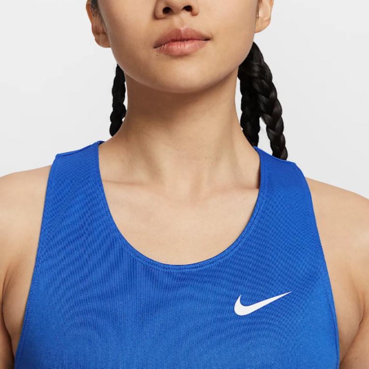 Nike Майка Dri-Fit Fast Легкая Мягкая Стильная Однотонная Женские Топы Синяя IB8751-450
