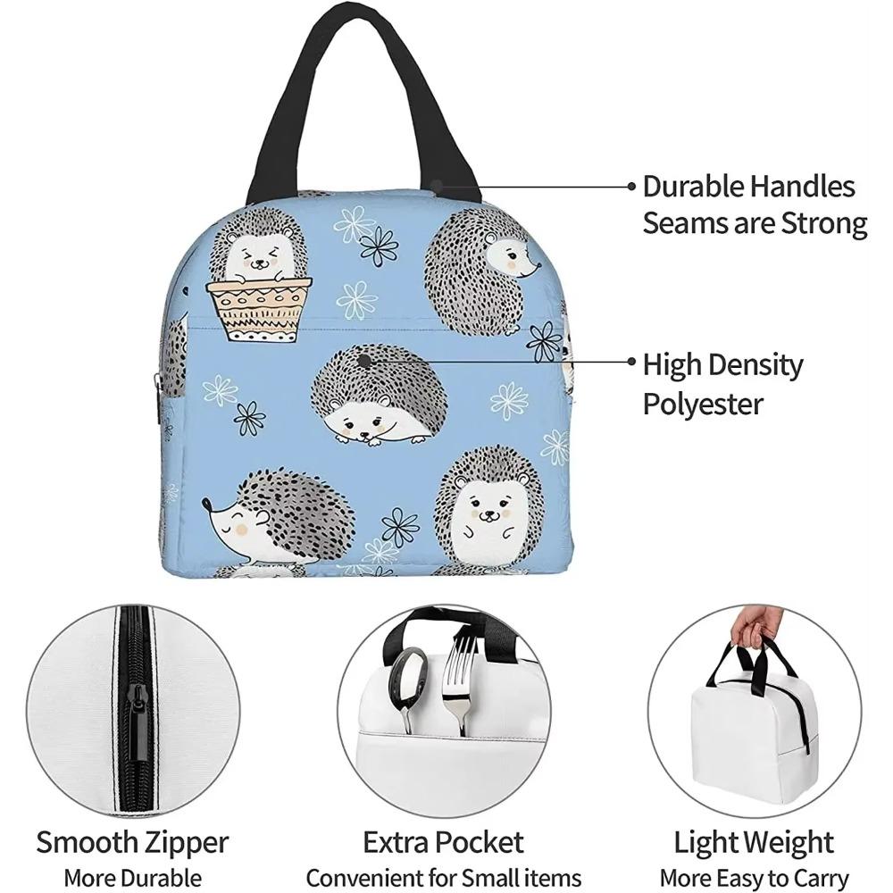 Милая сумка для ланча с ежами для женщин и мужчин, ланч-бокс, мягкая изолированная сумка, мини-холодильник, термосумка для офиса, школы, пляжа