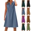 Женское хлопковое и льняное платье, летнее, без рукавов, удобное, дорожная, пляжная одежда, модная, весенняя и летняя, одежда для отдыха