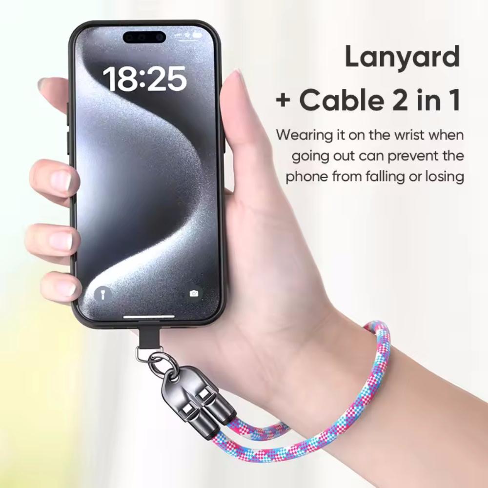 PD240W Шнурок для телефона Зарядный кабель 2 в 1 USB-C на USB-C Сверхбыстрая зарядка Кабель для передачи данных Головка из цинкового сплава Шнурок Кабель для быстрой зарядки