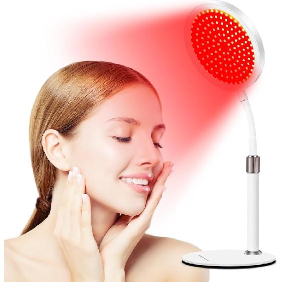 Красный свет с подставкой, 140 светодиодов, лампа красного света с таймером, 660 нм глубокий красный свет с гибкой стойкой для лица, плеча, шеи