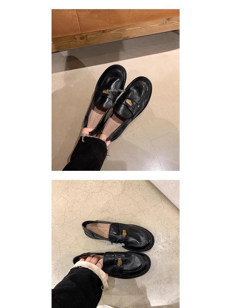 Трендовые лоферы на платформе с массивным каблуком из лошадиной кожи: Винтажный потертый цвет, универсальный и модный