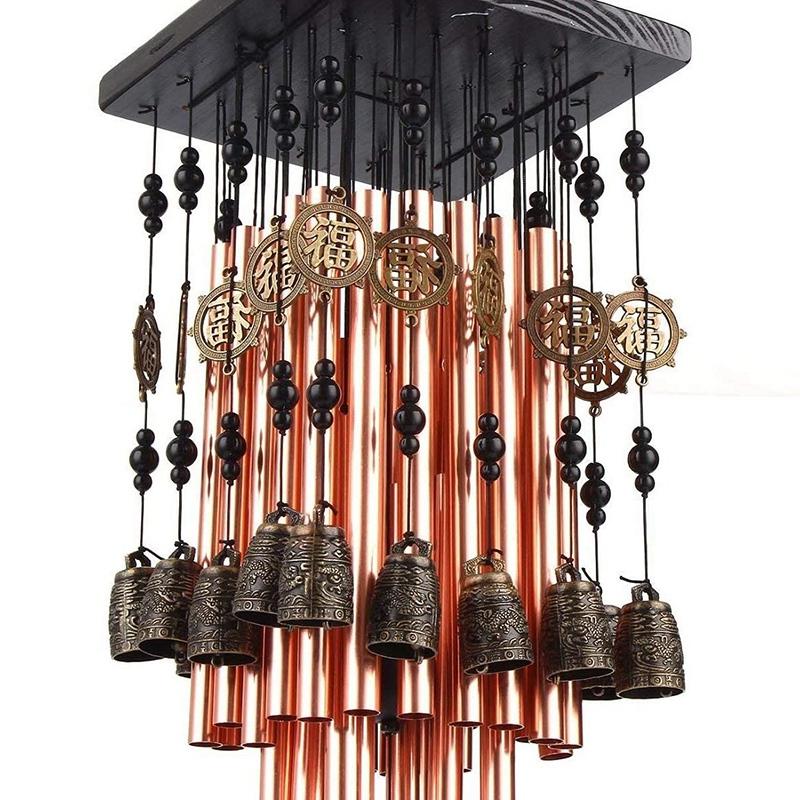 Outdoor Indoor Metalen Buis Wind Chime Met Koperen Bel Grote Windchimes Voor Patio Tuin Terras Decoratie 80Cm Premium