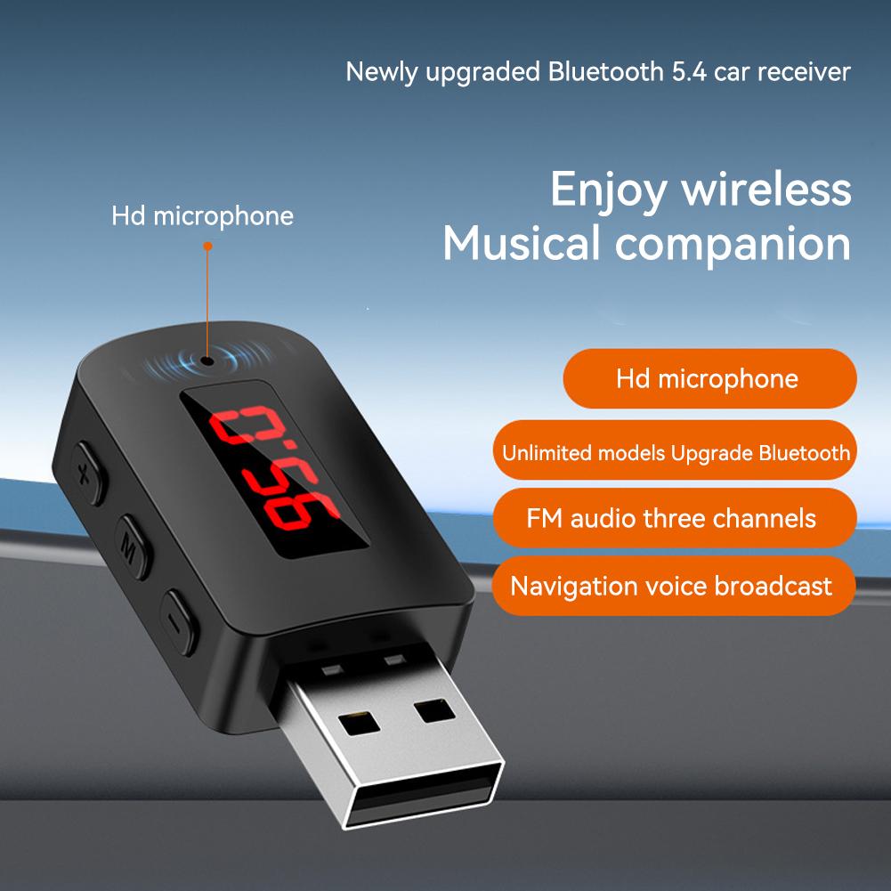 Автомобильный беспроводной адаптер Bluetooth 5.4 передатчик приемник аудио AUX адаптер для автомобильной аудиосистемы музыка AUX гарнитура Handsfree