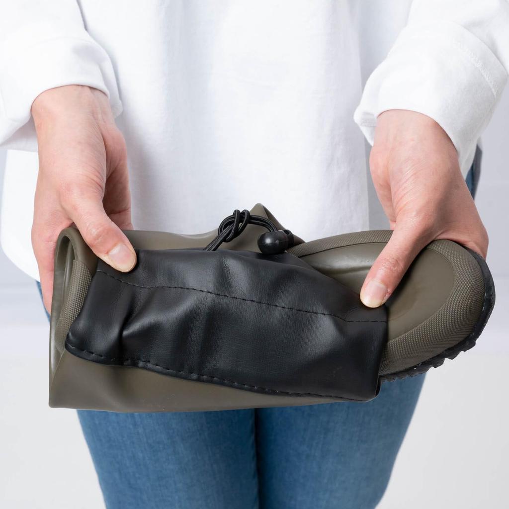 Ametohare AH-600 Roll-Up Rain Boots, Foldable with Storage Bag, Women's and Men's, Size S (Olive, Measurement 23 Points, 5 Centimeters)