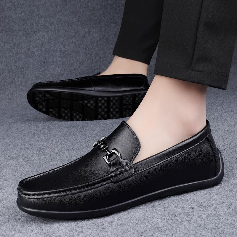 Handmade Male Comfortable Walking Shoe Genuine Leather Mens Slip On Shoes Fashion Mens Lightweight Loafers All-match Male Shoes