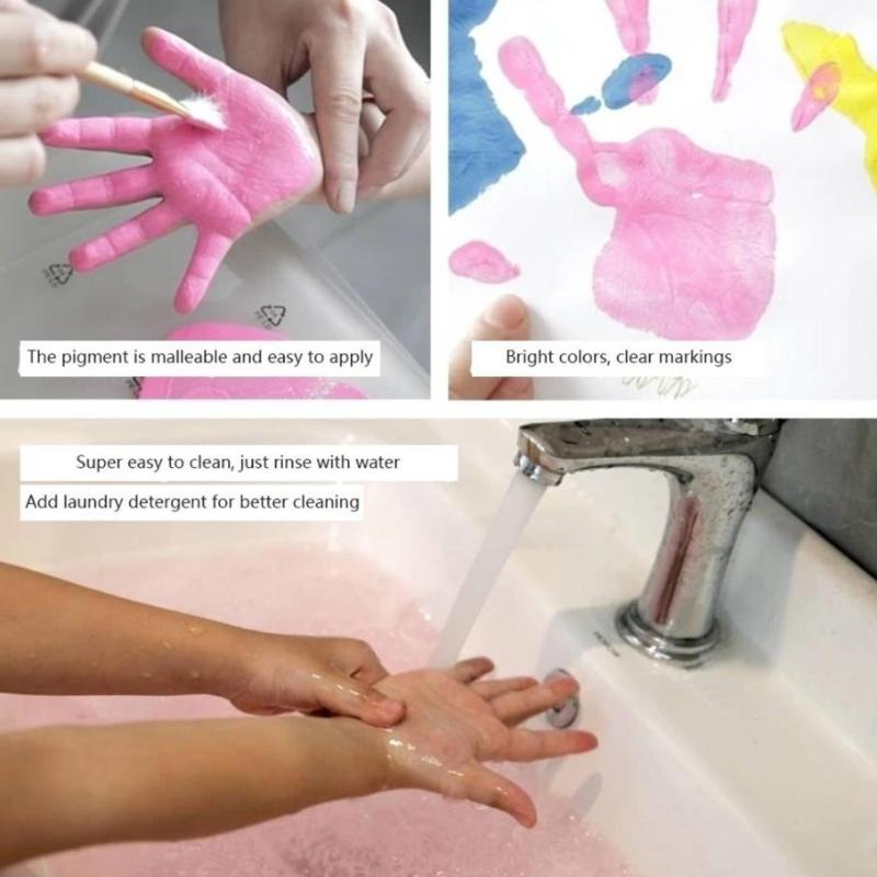 DIY Рамка-витрина для пары, ручная роспись, деревянная рамка для фото с отпечатками рук, набор красок 12 цветов, подарки для демонстрации