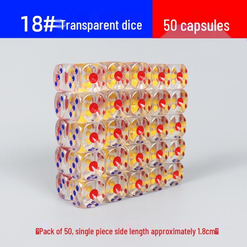 30-мм Большие Прозрачные Хрустальные Кубики с Цветными Точками для KTV, Бара или Маджонга